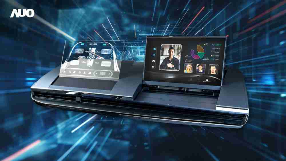 龙门国际Micro LED Display HMI解决方案打造透明Micro LED前座仪表，，，呈现信息并保留驾驶视野开阔；亦为副驾驶座乘客打造收放自如的Micro LED屏幕，，，在不影响显示质量的前提于显示区内建镜头，，让用户能与视讯对象直接眼神接触，，，，提供绝佳的双向沟通体验